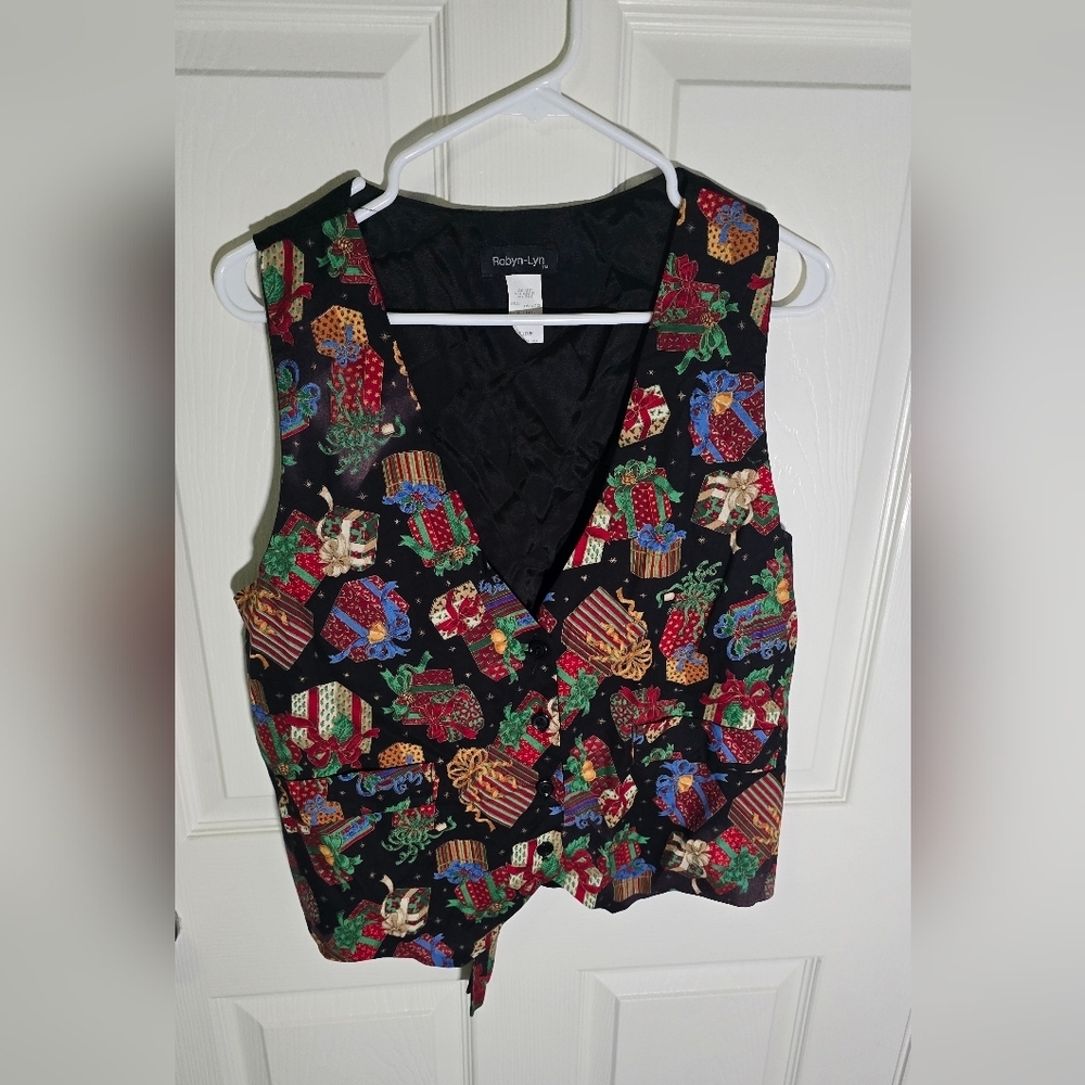 Vintage Womens Christmas Vest Medium